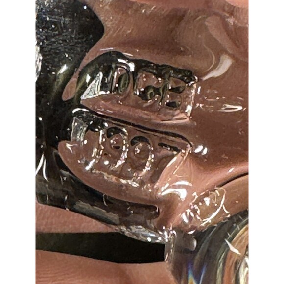 VTG David C Beaubien Clear Art Glass HORSE 1997 desk table decor country - Picture 10 of 10